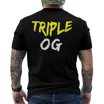 Triple Og Popular Hip Hop Urban Quote Original Gangster Men's Crewneck Short Sleeve Back Print T-shirt