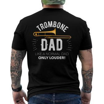 Trombone Dad But Loud Marching Band Support Fathers Day Men's Back Print T-shirt | Mazezy