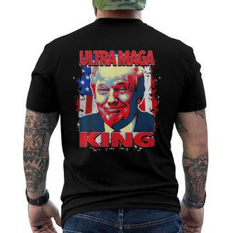 Trump President Ultra Maga King American Flag Men's Back Print T-shirt | Mazezy