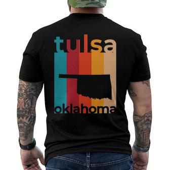 Tulsa Oklahoma Vintage Ok Retro Cutout Men's Back Print T-shirt | Mazezy