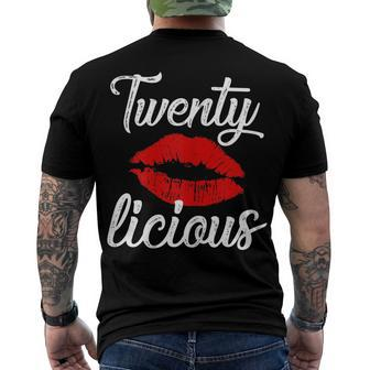 Twenty Licious Sexy Lips 20Th Birthday Party Outfit Men's T-shirt Back Print - Seseable
