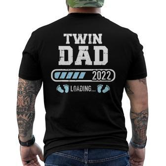 Mens Twin Dad 2022 Loading For Pregnancy Announcement Men's Back Print T-shirt | Mazezy