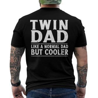 Mens Twin Dad Like A Normal Dad Dad Of Twins Fathers Day Men's Back Print T-shirt | Mazezy