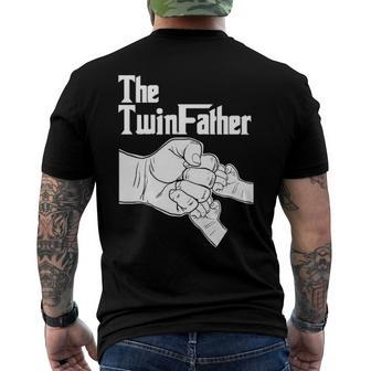 The Twinfather Father Of Twins Fist Bump Men's Back Print T-shirt | Mazezy