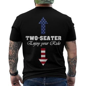 Two Seater Dad Joke American Flag 4Th Of July Motorbiking V2 Men's T-shirt Back Print - Seseable