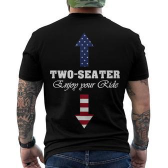Two Seater Dad Joke American Flag 4Th Of July Motorbiking V2V3 Men's T-shirt Back Print - Seseable