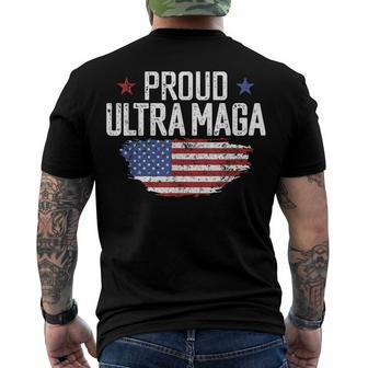 Ultra Maga American Flag Disstressed Proud Ultra Maga Men's T-shirt Back Print - Seseable
