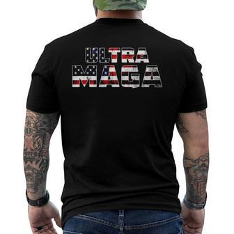 Ultra Maga Donald Trump Joe Biden Republican America Men's Back Print T-shirt | Mazezy
