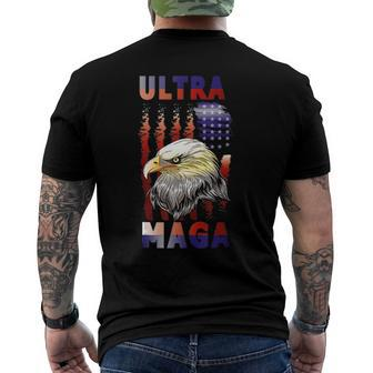 Ultra Maga Eagle With The Flag Men's Back Print T-shirt | Mazezy