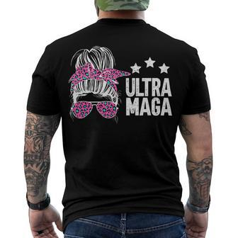 Ultra Maga Messy Bun Men's Crewneck Short Sleeve Back Print T-shirt - Monsterry UK