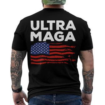 Ultra Maga Proud American Distressed Flag Patriotic Gift Men's Crewneck Short Sleeve Back Print T-shirt | Favorety UK