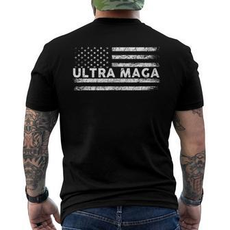 Ultra Maga Proud Ultra-Maga Anti Biden Us Flag Pro Trump Men's Back Print T-shirt | Mazezy