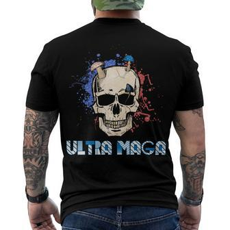 Ultra Maga Skull Make America Great Again Men's Crewneck Short Sleeve Back Print T-shirt - Monsterry