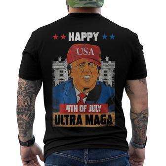 Ultra Maga Trump Happy 4Th Of July American Flag Men's Crewneck Short Sleeve Back Print T-shirt | Favorety DE