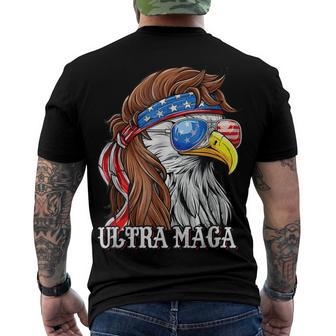 Ultra Maga Trump Sunglasses Eagle Head Usa Flag Bandana Men's Crewneck Short Sleeve Back Print T-shirt | Favorety DE