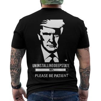 Ultra Maga Uninstalling Deep State Please Be Patient Funny Anti Biden Us Flag Pro Trump Trendy Men's Crewneck Short Sleeve Back Print T-shirt | Favorety CA