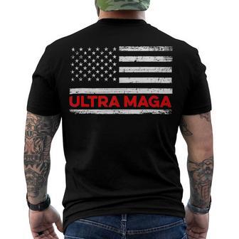 Ultra Maga United State Flag V2 Men's Crewneck Short Sleeve Back Print T-shirt | Favorety UK