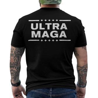 Ultra Maga United State Flag V4 Men's Crewneck Short Sleeve Back Print T-shirt | Favorety