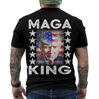 Ultra Mega King Trump Vintage American Us Flag Anti Biden Men's Crewneck Short Sleeve Back Print T-shirt - Monsterry CA