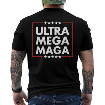 Ultra Mega Maga Trump Liberal Supporter Republican Family Men's Back Print T-shirt | Mazezy