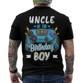 Uncle Of The Birthday Boy Matching Family Video Gamer Party Men's T-shirt Back Print - Seseable