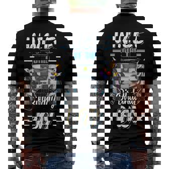 Uncle Of The Birthday Boy Matching Family Video Gamer Party Men's T-shirt Back Print - Seseable
