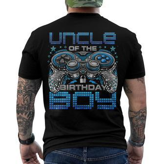Uncle Of The Birthday Boy Video Gamer Birthday Party Family Men's T-shirt Back Print - Seseable