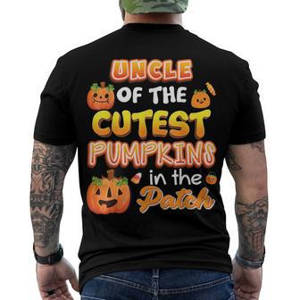 Uncle Of The Cutest Pumpkins In The Patch Halloween Pumpkin Men's T-shirt Back Print - Seseable