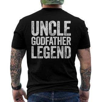Mens Uncle Godfather Legend Happy Fathers Day Men's Back Print T-shirt | Mazezy AU