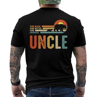 Mens Uncle Man Myth Legend Vintage Men Retro Classic Uncle Men's Back Print T-shirt | Mazezy