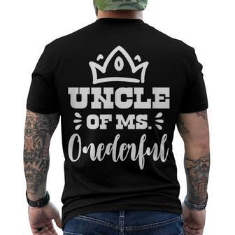 Mens Uncle Of Ms Onederful 1St Birthday Family Matching Men's T-shirt Back Print - Seseable