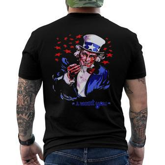 Uncle Sam I Want You 4Th Of July Men's Back Print T-shirt | Mazezy