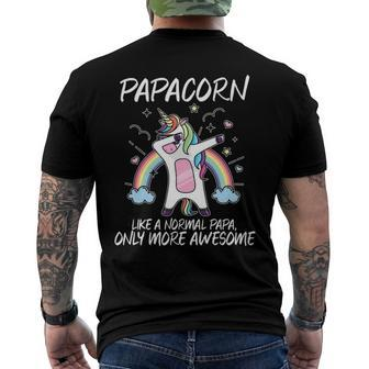 Unicorn Dabbing Papacorn Like Normal Papa Only More Awesome Men's Back Print T-shirt | Mazezy