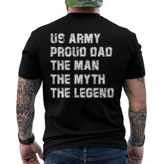 Mens US Army Proud Dad The Man The Myth The Legend Men's Back Print T-shirt | Mazezy