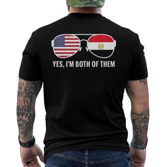 Usa Egypt Flag Sunglasses Egyptian Americans Men's Back Print T-shirt | Mazezy