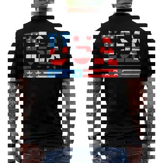 Usa Flag American 4Th Of July Merica America Flag Usa Men's Back Print T-shirt | Mazezy