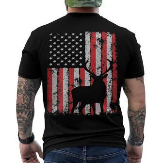 Usa Flag Day Deer Hunting 4Th July Patriotic Men's T-shirt Back Print - Seseable