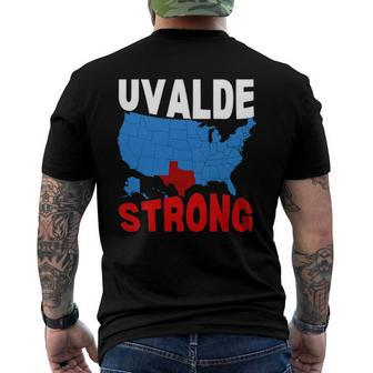 Uvalde Strong Gun Control Now Pray For Texas Usa Map Men's Back Print T-shirt | Mazezy