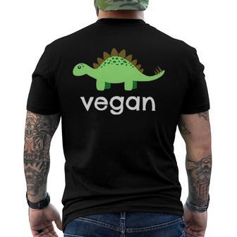 Vegan Dinosaur Green Save Wildlife Men's Back Print T-shirt | Mazezy