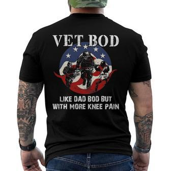 Vet Bod Like A Dad Bod But With More Knee Pain - Veteran Men's Back Print T-shirt | Mazezy