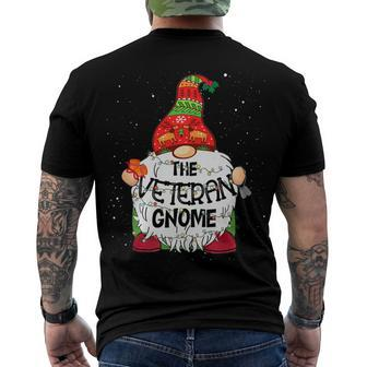 Veteran Gnome Christmas Tree Light T-Shirt Men's Crewneck Short Sleeve Back Print T-shirt - Monsterry