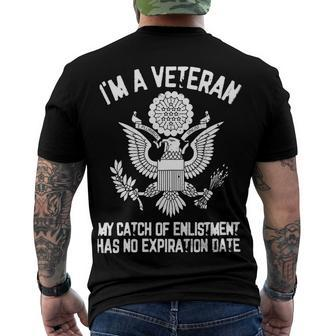 Veteran Patriotic Im A Veteran Mi Catch Of Enlistment Veterans Day Mi Catch Of Enlistment Proud Vetnavy Soldier Army Military Men's Crewneck Short Sleeve Back Print T-shirt - Monsterry