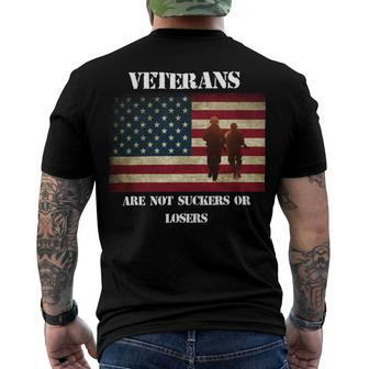 Veteran Veterans Are Not Suckers Or Losers 212 Navy Soldier Army Military Men's Crewneck Short Sleeve Back Print T-shirt - Monsterry