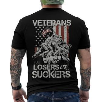 Veteran Veterans Are Not Suckers Or Losers 32 Navy Soldier Army Military Men's Crewneck Short Sleeve Back Print T-shirt - Monsterry