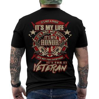 Veteran Veterans Day 651 Navy Soldier Army Military Men's Crewneck Short Sleeve Back Print T-shirt - Monsterry