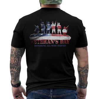Veteran Veterans Day Honoring All Who Served 156 Navy Soldier Army Military Men's Crewneck Short Sleeve Back Print T-shirt - Monsterry AU