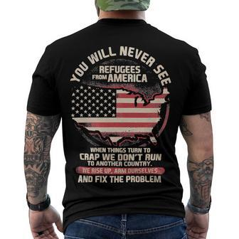 Veteran Veterans Day Patriot Refugees From America Veteran115 Navy Soldier Army Military Men's Crewneck Short Sleeve Back Print T-shirt - Monsterry DE