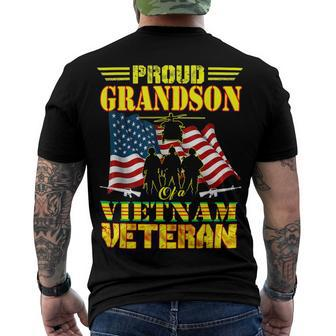 Veteran Veterans Day Proud Grandson Of A Vietnam Veteran For 142 Navy Soldier Army Military Men's Crewneck Short Sleeve Back Print T-shirt - Monsterry AU