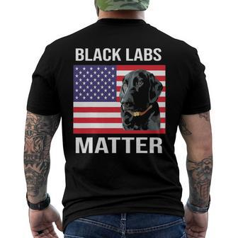 Veterans Day Black Labs Lives Matter Parody Labrador Dog Men's Back Print T-shirt | Mazezy