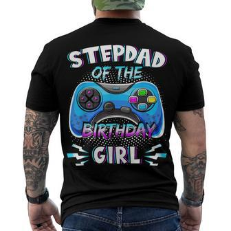 Video Game Birthday Party Stepdad Of The Bday Girl Matching Men's T-shirt Back Print - Seseable